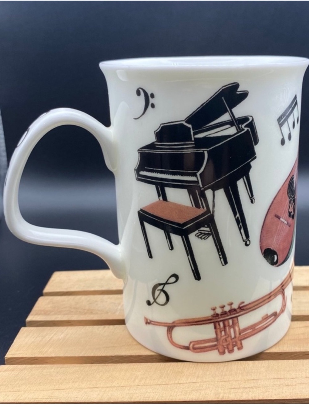 Vintage Bone China Musical Instruments Mug